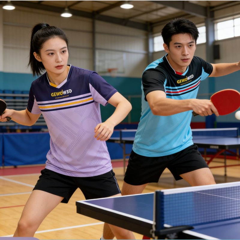 Table Tennis Shirt - GEWO 새로운 탁구 반팔 남녀 스포츠웨어