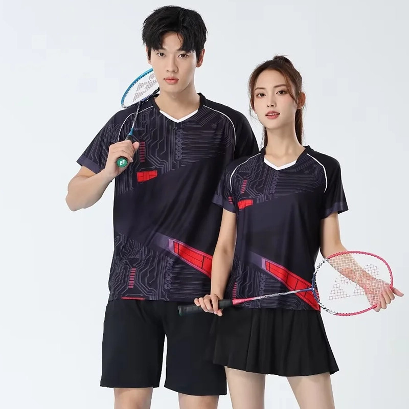 Table Tennis Shirt - 남성 배드민턴 티셔츠 빠른 건조 탁구
