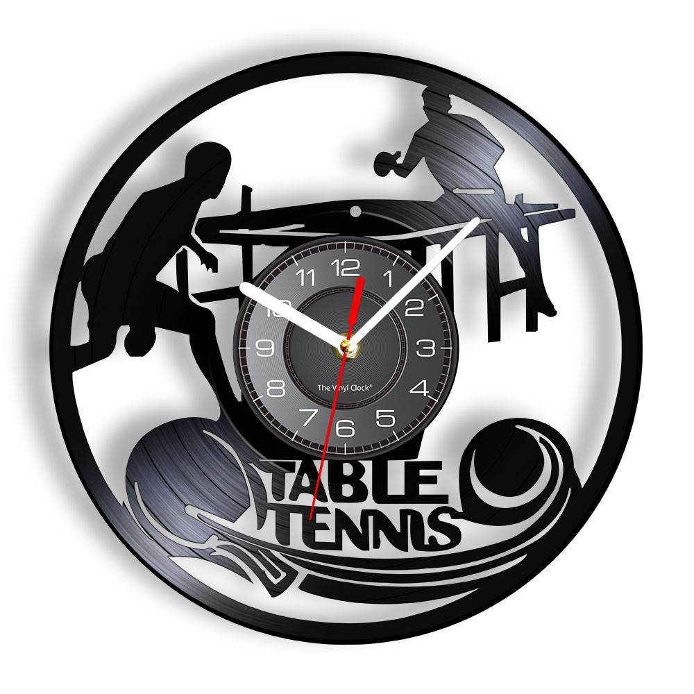 Table Tennis Dimension - 탁구 빈티지 벽시계, 탁구 클럽 벽