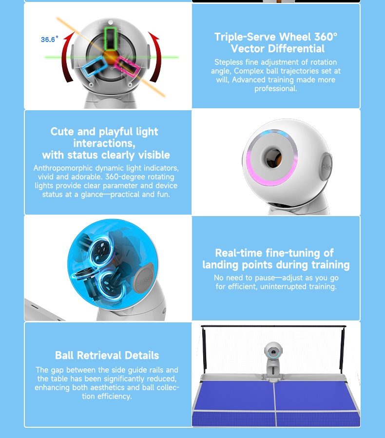 업그레이드 버전 전동 지능형 탁구 로봇 실내 스마트 핑 - Table Tennis Robot 리뷰 및 가격