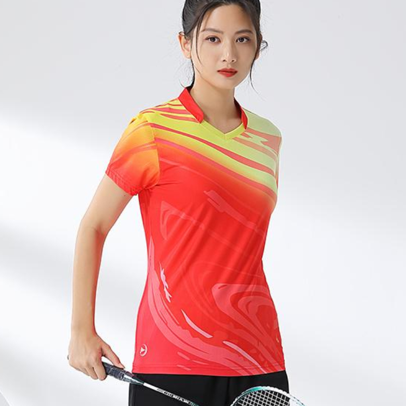 여자 배드민턴 셔츠, 프린트 골프웨어, 속건성 여자 탁 - Table Tennis Shirt 리뷰 및 가격