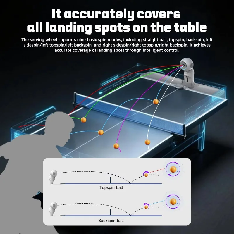 새로운 버전 푸순 도라 3륜 구동 탁구 훈련 머신 핑퐁 - Table Tennis App 리뷰 및 가격